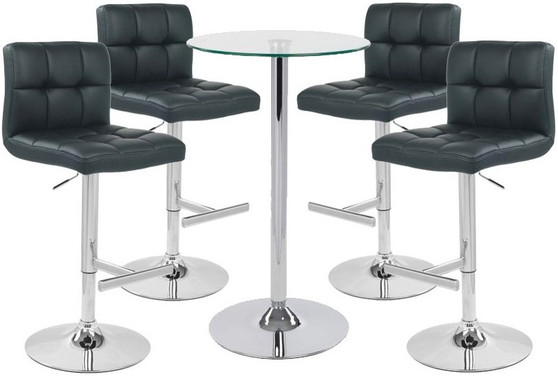 An image of Allegro Leather Bar Stool and Como Table Package