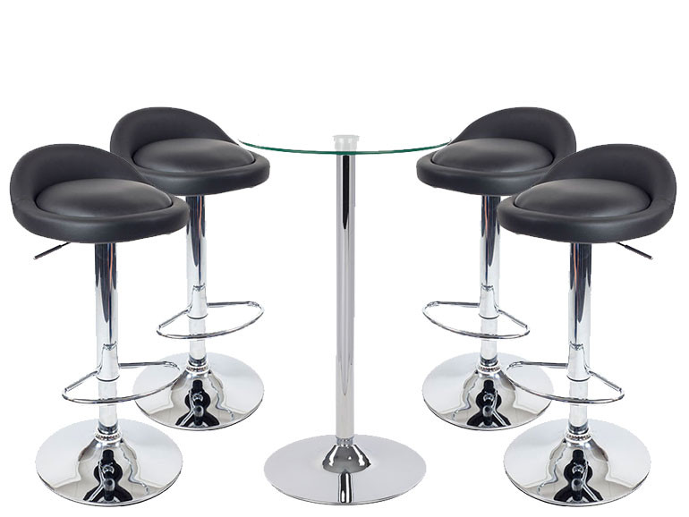 An image of Sofia Leather Bar Stool and Como Table Package