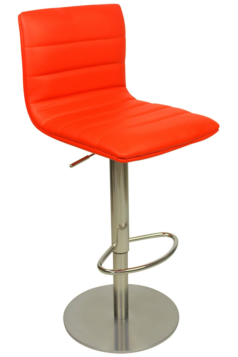 An image of Deluxe Aldo Brushed Bar Stool Red