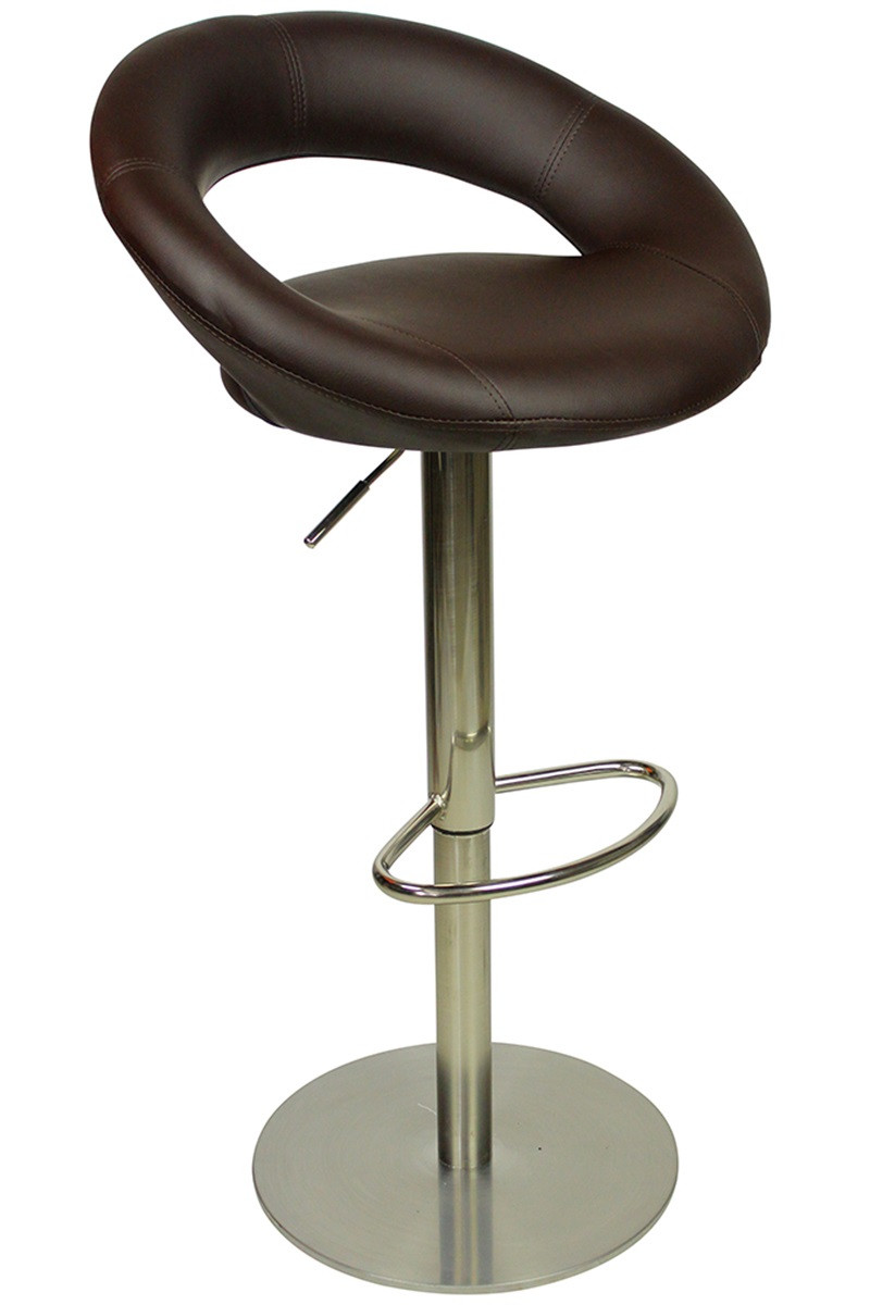 An image of Deluxe Sorrento Kitchen Brushed Bar Stool Brown