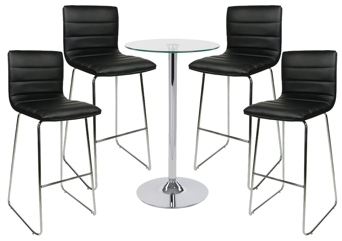 An image of Aldo Fixed Height Curved Bar Stool and Como Table Package