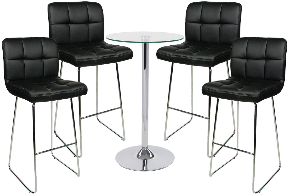 An image of Allegro Fixed Height Curved Bar Stool and Como Table Package