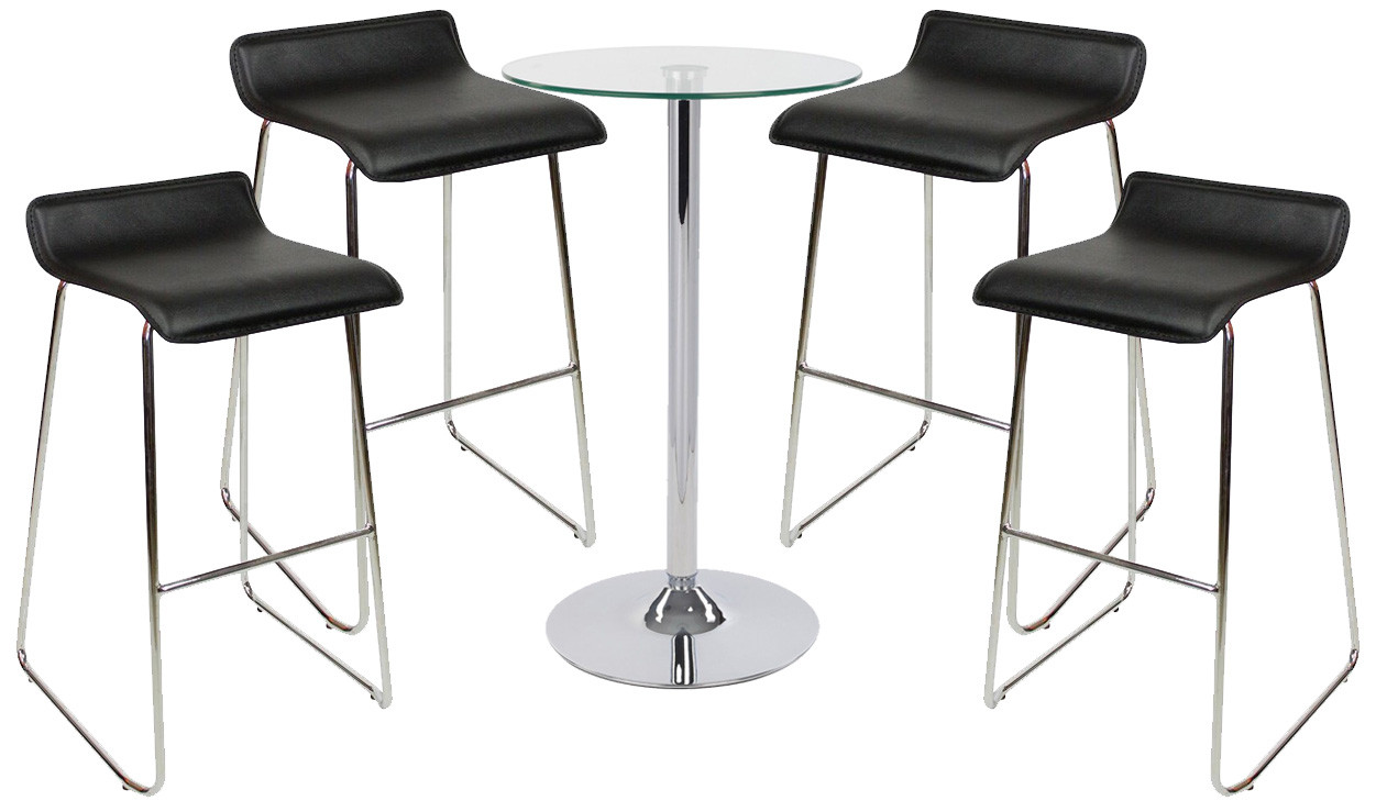 An image of Baceno Fixed Height Curved Bar Stool and Como Table Package