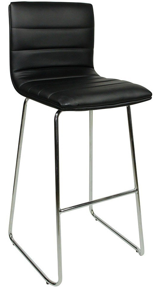 An image of Aldo Fixed Height Curved Bar Stools Black