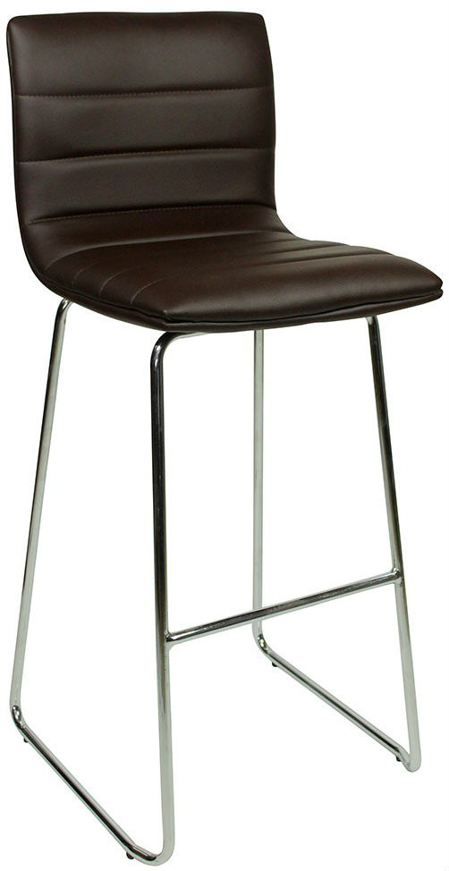 An image of Aldo Fixed Height Curved Bar Stools Brown