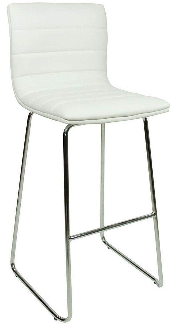 An image of Aldo Fixed Height Curved Bar Stools White