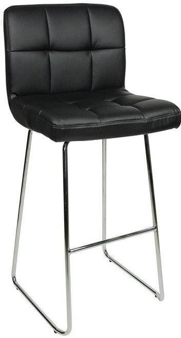 An image of Allegro Fixed Height Curved Bar Stools Black
