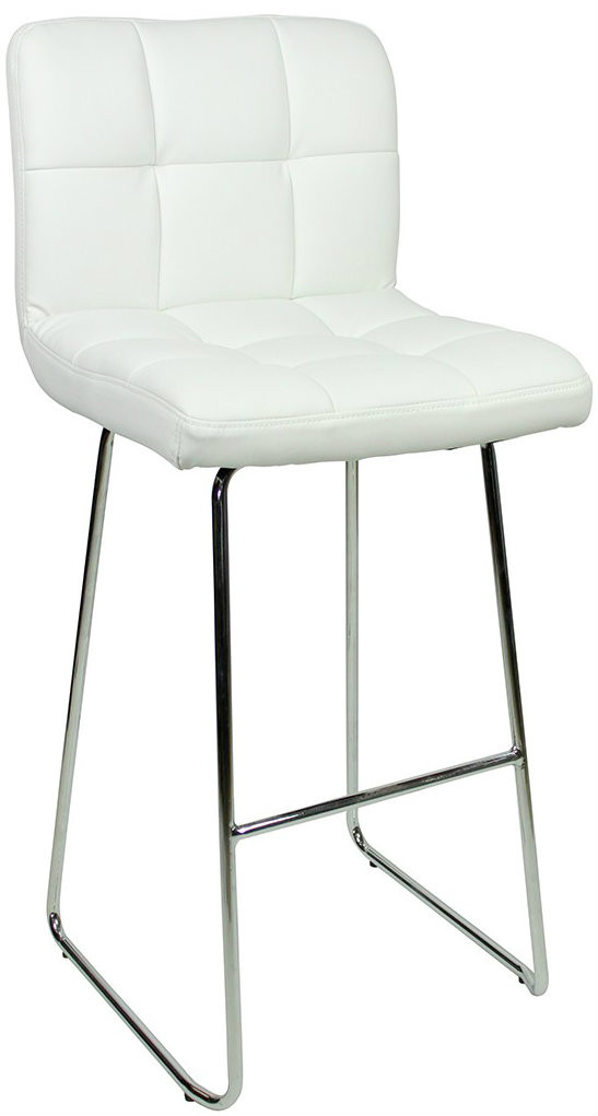 An image of Allegro Fixed Height Curved Bar Stools White