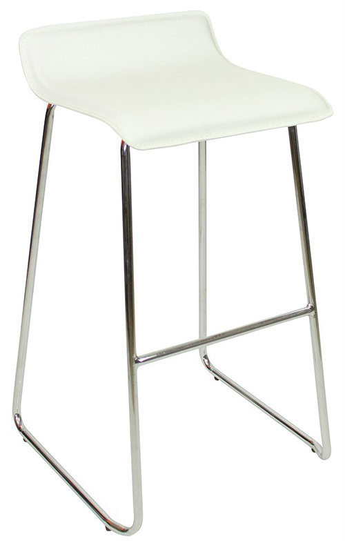 An image of Baceno Fixed Height Curved Bar Stools White