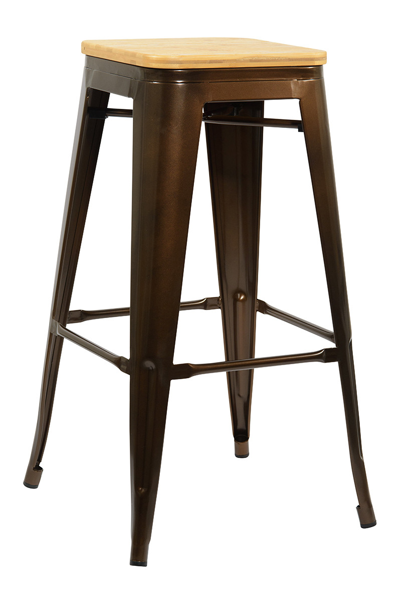 An image of Tolix Antique Natural Bar Stool