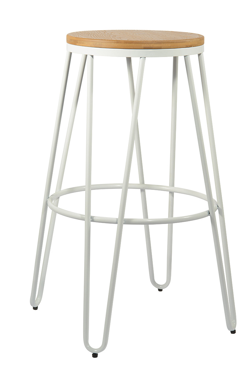 An image of Onda White Natural Bar Stool