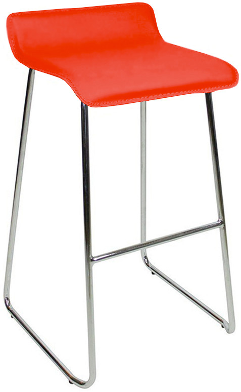 An image of Baceno Fixed Height Curved Bar Stools Red